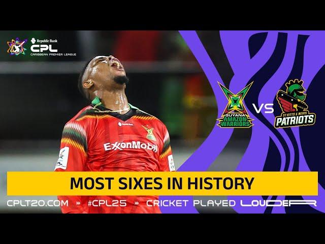 The MOST Sixes in T20 HISTORY! | St Kitts and Nevis Patriots vs Guyana Amazon Warriors | CPL 2024