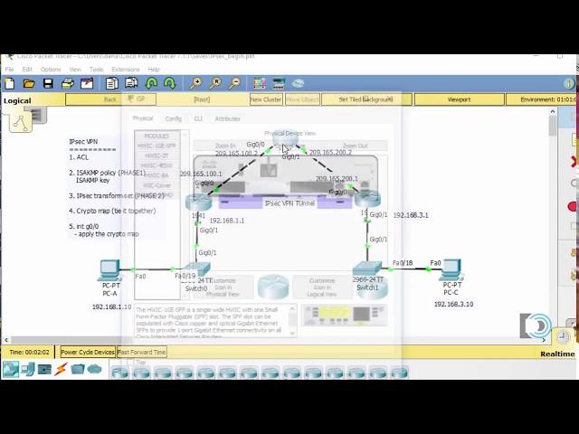 Create an IPsec VPN tunnel using Packet Tracer - CCNA Security