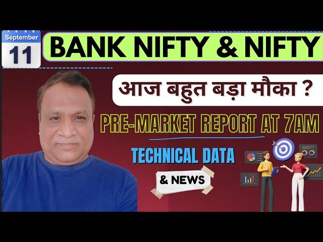 Nifty, Bank Nifty Technical / Data,  Pre- Market Update at 7 am,    11 -Sept -2024