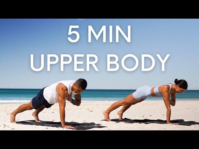 5 MIN UPPER BODY WORKOUT || Strong Arms, Chest &  Back (No Equipment)