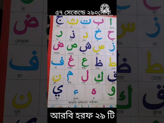 আরবী হরফ ২৯টি।সহীহ শুদ্ধ ভাবে।#২৯০নেকী৫৭সেকেন্ড#bangla #video #google #channel #viral #recipe #