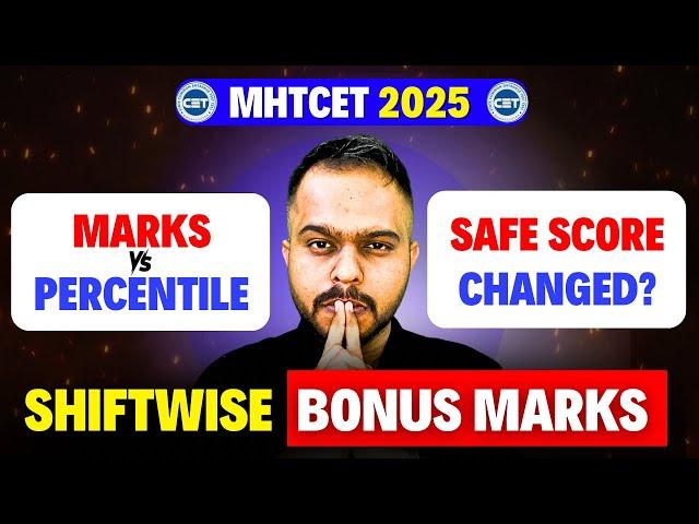 MHT CET 2025 | BONUS MARKS | MARKS VS PERCENTILE CHANGED?| #mhtcet2025 CATEGORY WISE SAFE SCORE