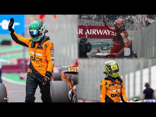 Charles Leclerc Oscar Piastri & Lando Norris after the Sprint Qualifying | Paddock BTS