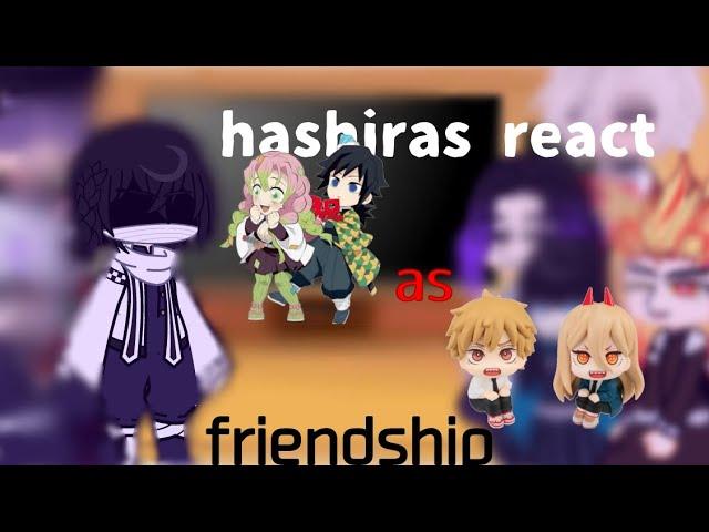 hashiras react to mitsuri and giyuu as power and denji friendship (BR ,ENG) |reposted|