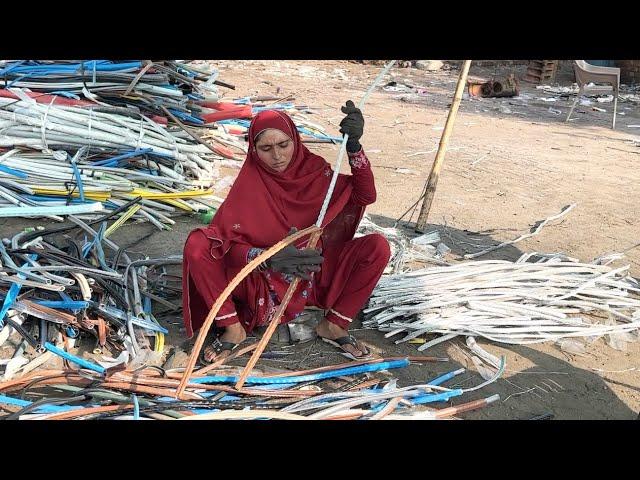 Electric cable’s and core Roter Recycling Process in factory.