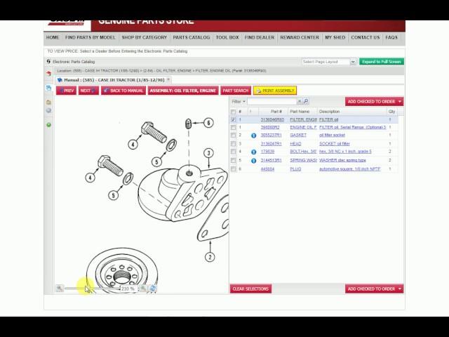 How to use  the Case IH online parts catalog, EPC