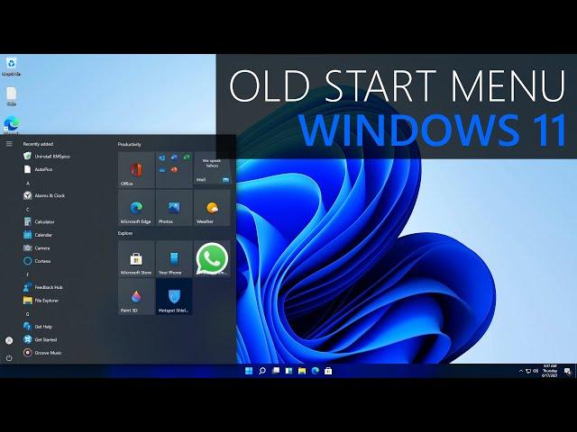 Bringing back old start menu on Windows 11