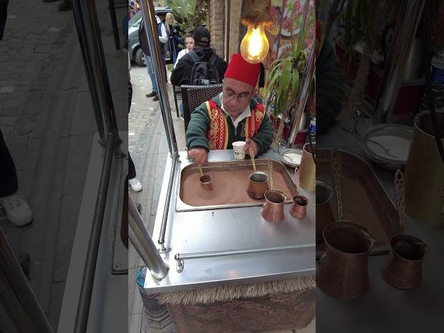 Turkish Coffee Made With Hot Sand  #turkishcoffee #istanbul #balat