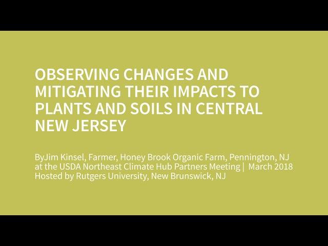 Observing Changes and Mitigating Their Impacts to Plants and Soils in Central New Jersey