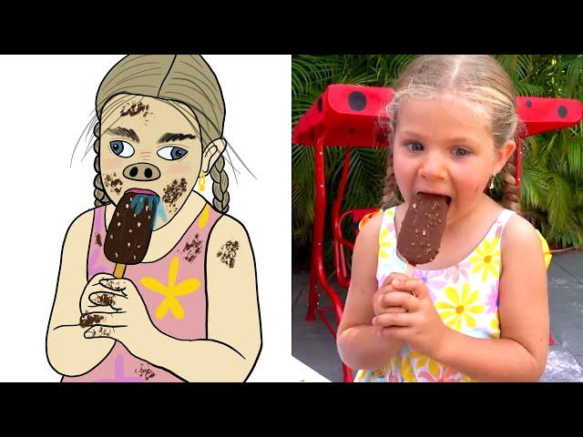 Diana and Roma Play Selling Ice Cream l Drawing Meme