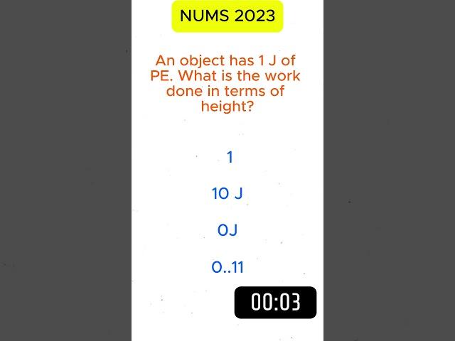 NUMS MDCAT 2023 PAST PAPER MCQS MDCAT #shorts #short #mdcat #2025 #mdcat2025 #med #life #study #bio