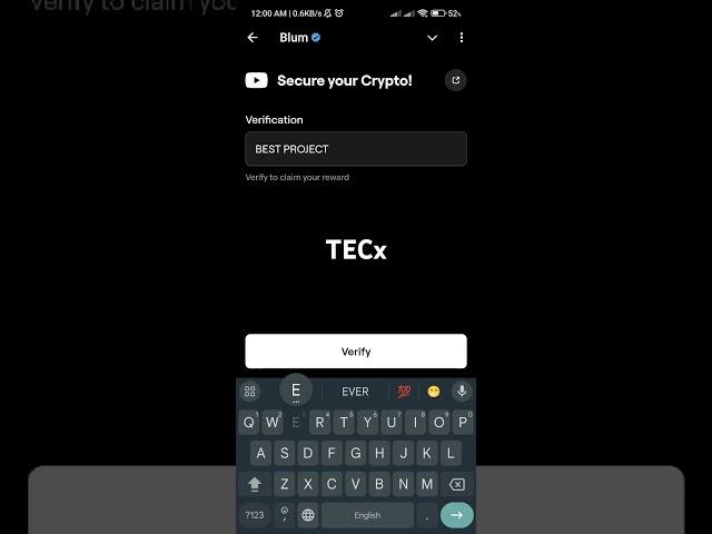 Secure your crypto! #blum code @tecx1106