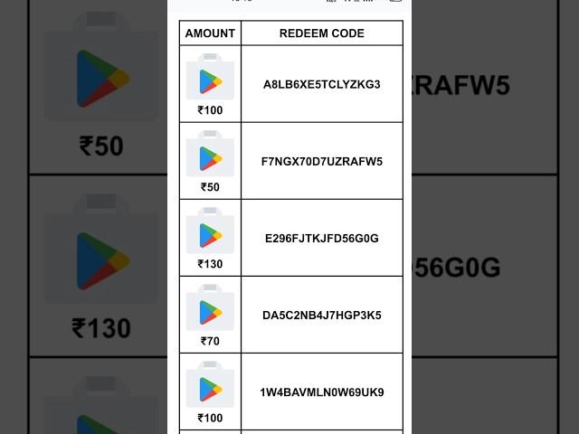 Free Redeem Code | Free Redeem Code App | Google Play Redeem Code App #shorts