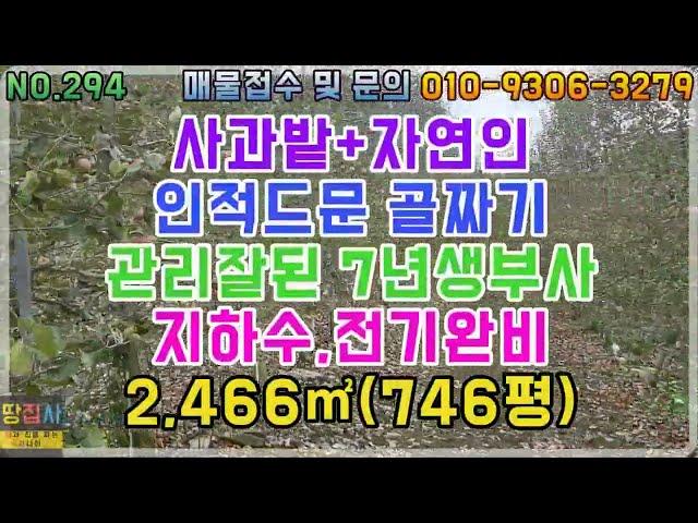 자연인+사과밭!최상급 7년생 부사!지하수,전기 완비!2,466㎡/746평(청송군 현동면 토지매매)