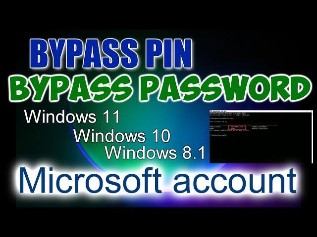  How to bypass a forgotten PIN, Microsoft account password in cmd with a local account