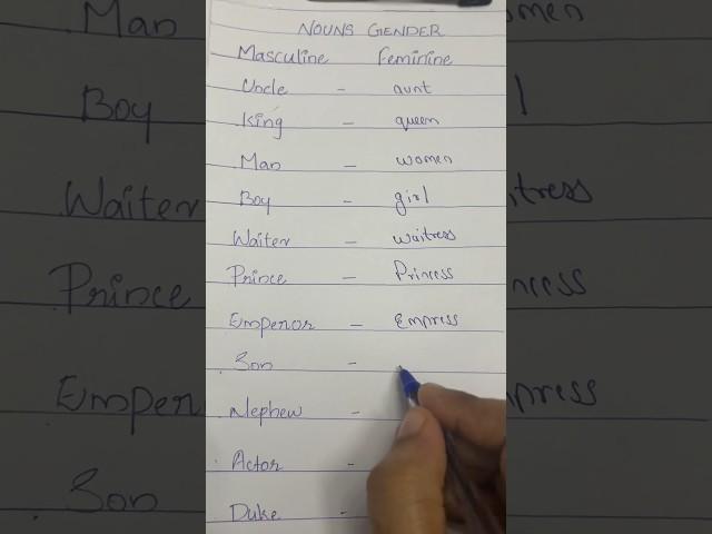 Easy to learn nouns gender