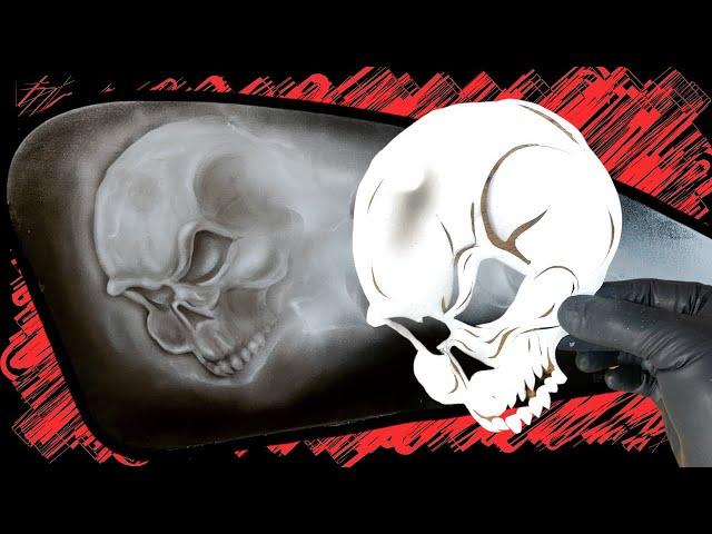 How to airbrush a Skull, Paper Stencil Hack