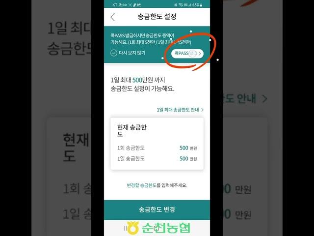 NH콕뱅크 송금한도 늘리기(콕패스 발급)