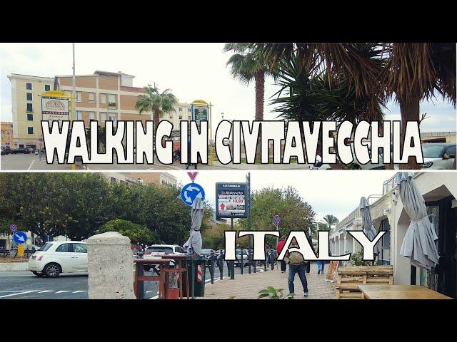 [4K] Walking in Civivtavecchia City, Italy