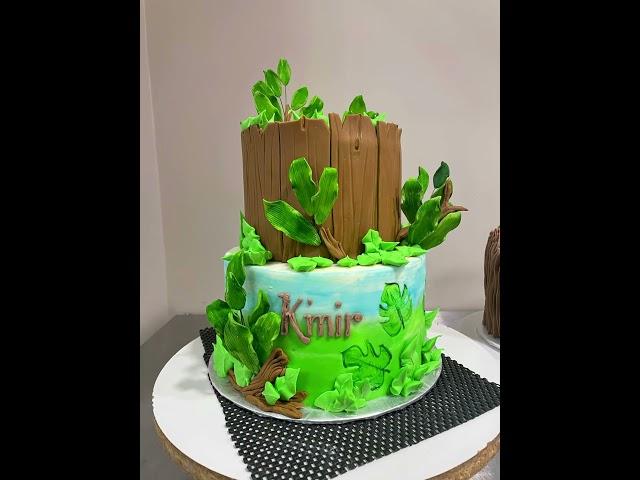 Buttercream Jungle Theme 1st Birthday Cake #Birthdaycake #buttercream #firstbirthday