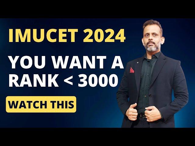 IMUCET 2024 PREP || Rank under 3000 with paper analysis || #imucet #imucet2024