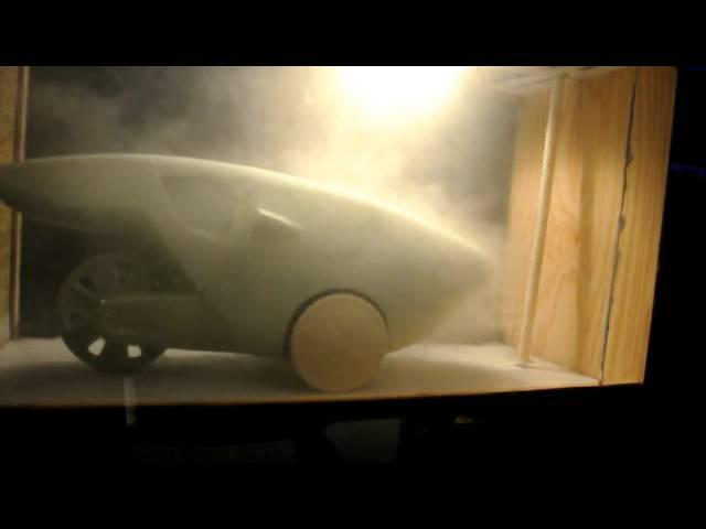 Velomobile in homemade windtunnel...