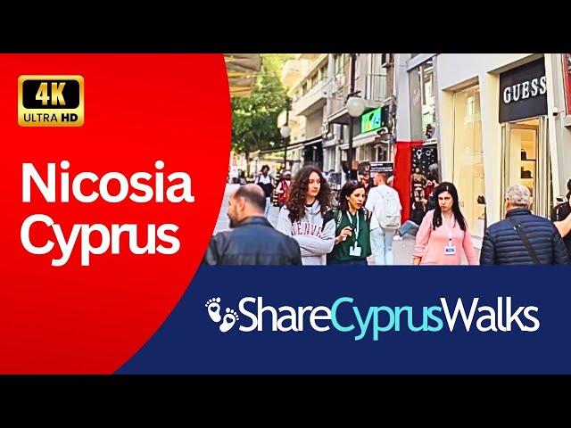 NICOSIA, CYPRUS - Walking Tour - Ledra to Makarios - March 2024. [Immersive Sound/4K Ultra HD]