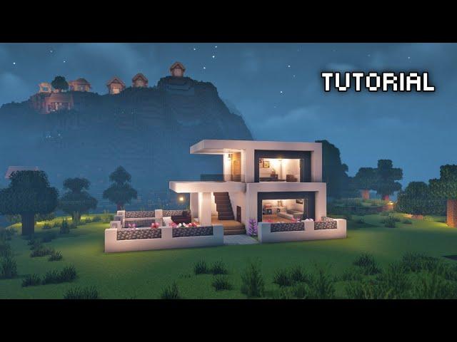 How To Make Modern House  With Swimming Pool In Minecraft | Tutorial |