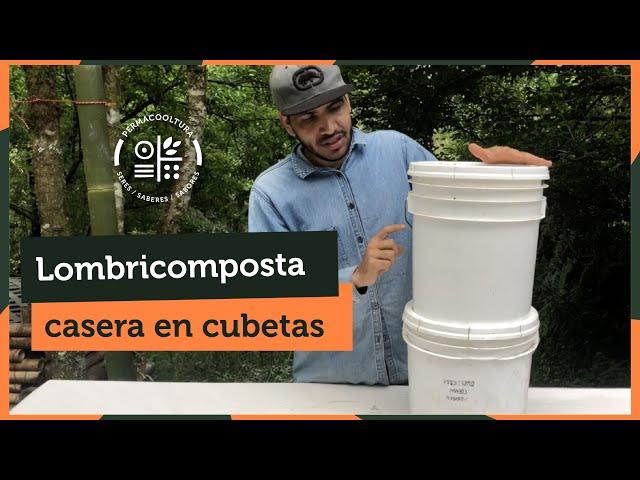 Lombricomposta casera en cubetas