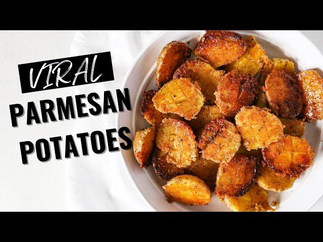 The BEST Potatoes you’ll ever make! VIRAL Parmesan Crusted Potatoes!