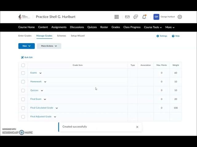 Set-up Gradebook in Brightspace