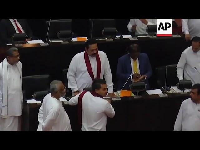 After brawl, pandemonium halts Sri Lanka's Parliament