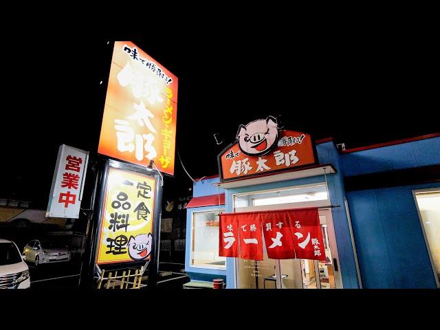 Workers, craftsmen, and truck drivers devour ramen set meals at an old roadside restaurant.