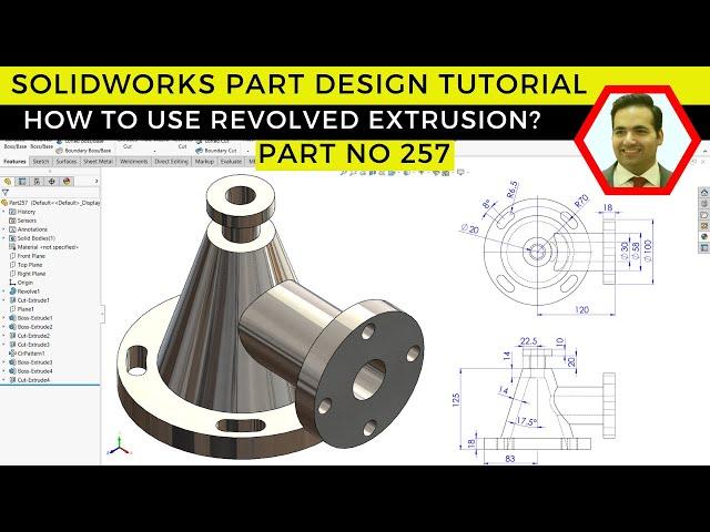 SolidWorks Tutorial: Learn Part Design Step-by-Step | Part No 257