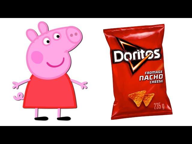 Peppa Pig characters and their favorite Snacks