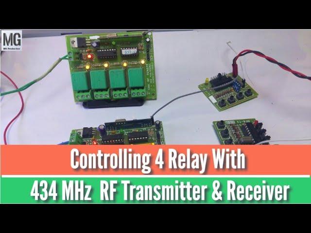 Controlling 4 relay with 434 MHz  RF Transmitter & Receiver