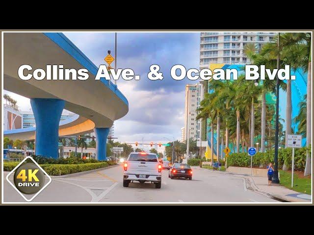 4K DRIVE USA Collins Avenue SUNNY ISLES to HOLLYWOOD Florida