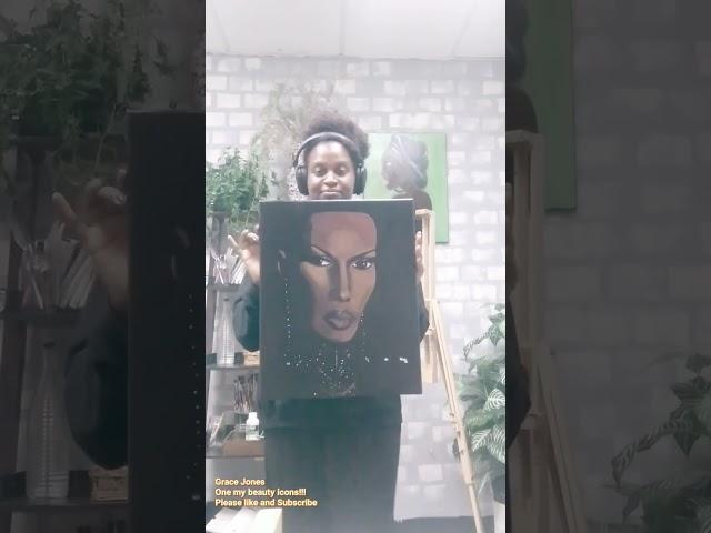 Grace Jones acrylic paint 8/2023