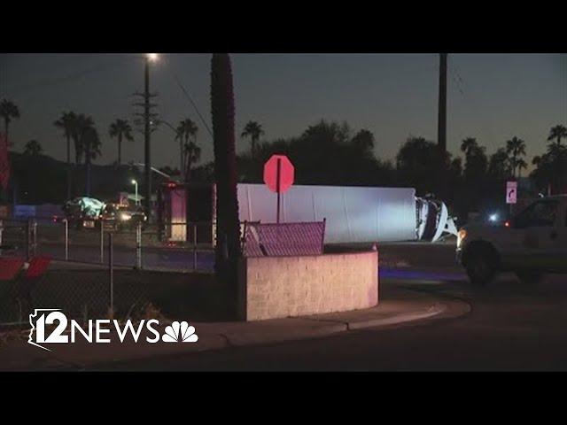 East Valley roadway blocked by semi-truck crash