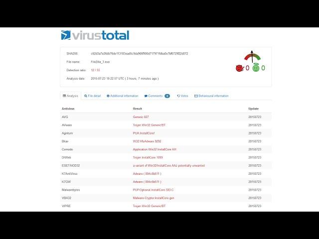 Demonstration of SourceForge delivering an adware-infected installer