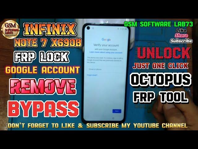 infinix note 7 FRP bypass|infinix X690B Google Account Unlock|Octopus FRP Tool