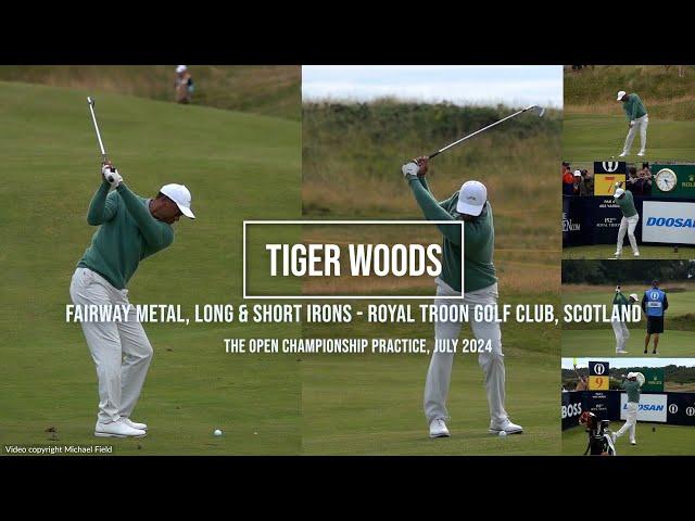 Tiger Woods Golf Swing Fairway Metal & Irons - Royal Troon (South Ayrshire, Scotland) July, 2024.