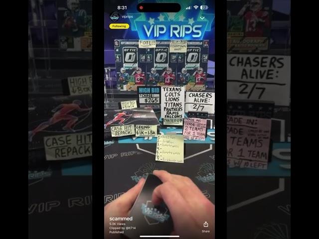 This streamer is a scam! Watch his hands carefully #whatnot #sportscards #nfl #nflbreak #scam