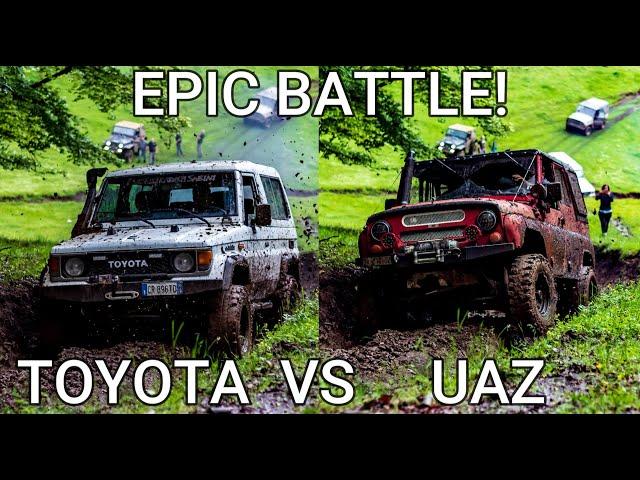 TOYOTA VS UAZ: A EPIC HARD OFF-ROAD BATTLE!