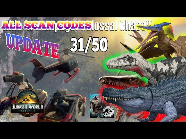 Jurassic World REBIRTH 2025 MATTEL Scan Codes All Dinosaurs UPDATE 31/50 PURUSSAURUS