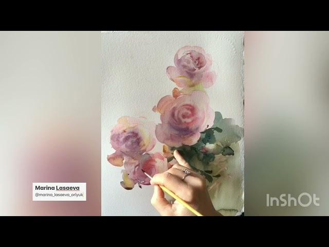 Розы, акварель / roses in watercolor