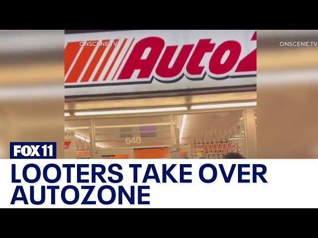 AutoZone looted after South Los Angeles street takeover