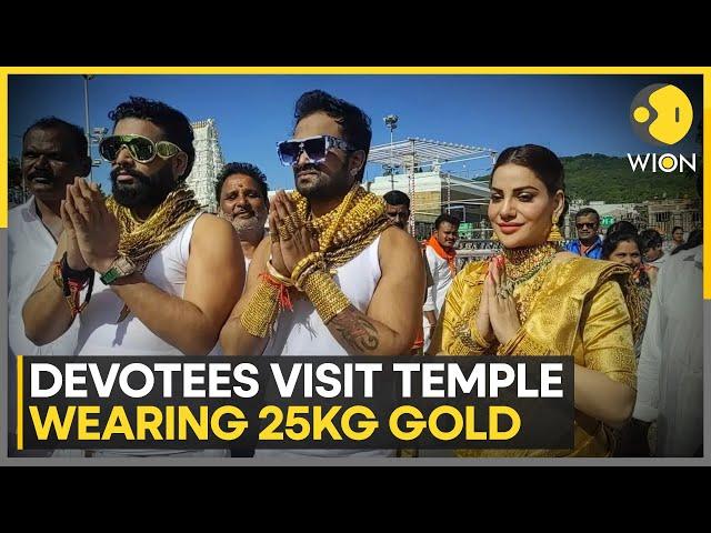 India: Devotees wearing 25 kg of gold visit Sri Venkateswara temple in Tirupati | WION