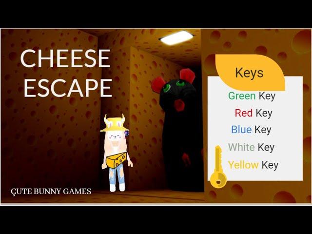 Roblox cheese escape (green Key, red key, blue key, white key, yellow key)#robloxcheeseescape #game