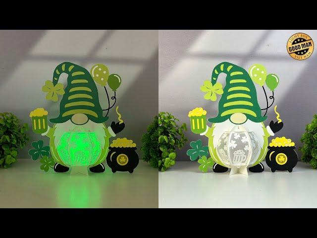 How To Make Paper Cut Lantern St  Patrick's Day Gnome